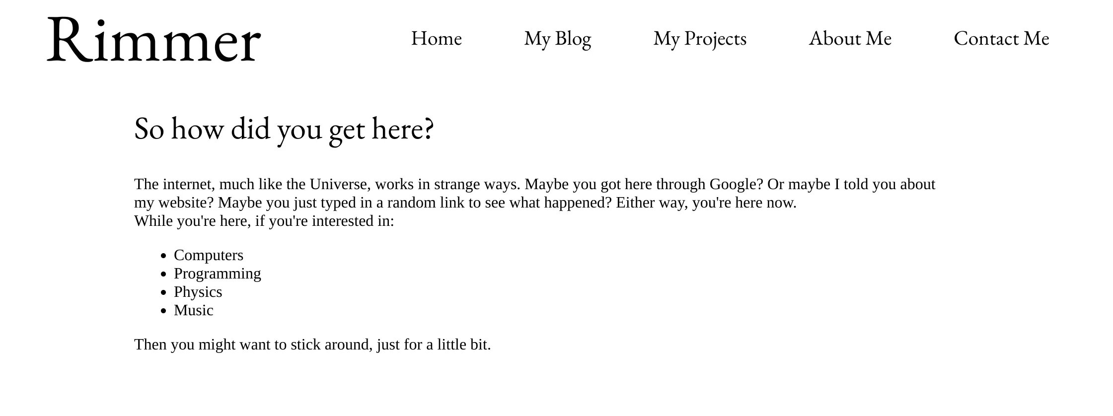 A screenshot of my first blog written in pure HTML/CSS